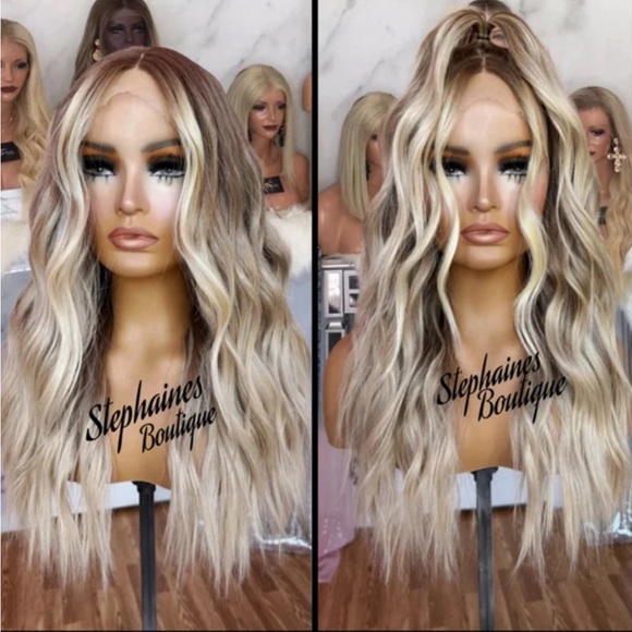 - Human Hair Blended Lace front wig